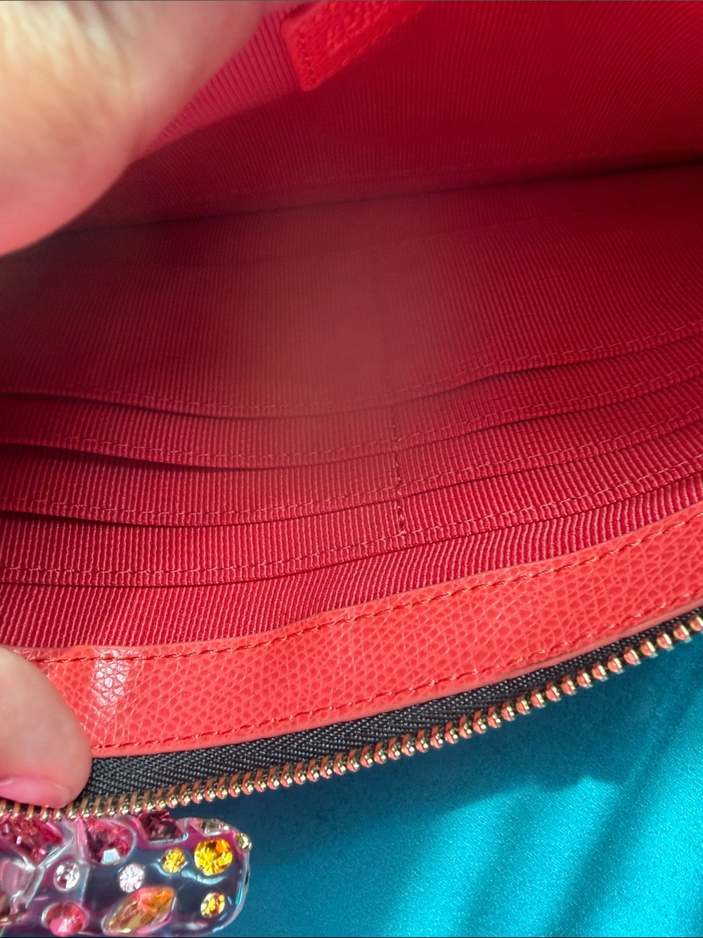 Furla Red Citrus & Butterfly Wristlet NWOT. RARE - Picture 6 of 6